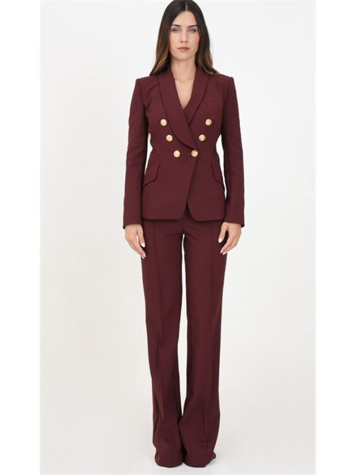 Double stretch crêpe suit with shawl jacket and palazzo trousers ELISABETTA FRANCHI | TP00246E2.CG3